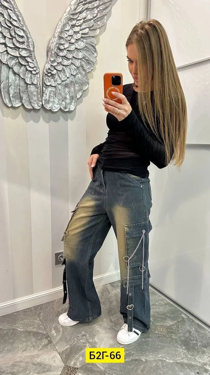 Продам джинсы карго с прямым кроем по всем вопросам обращайтесь! - Женская одежда (Одежда) в Люберцы