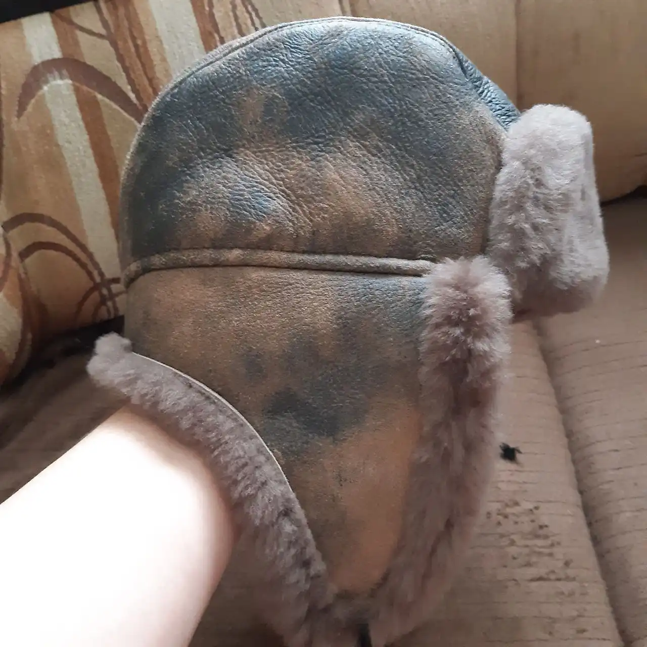 Новая ушанка из натурального мутона