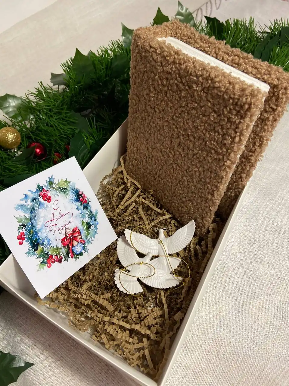 Новогодний подарочный набор с альбомом букле