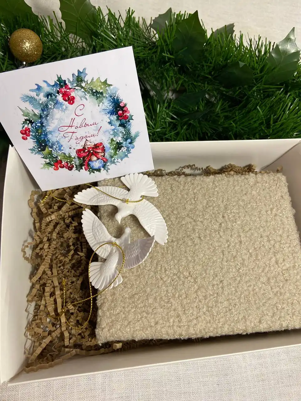 Новогодний подарочный набор с альбомом букле