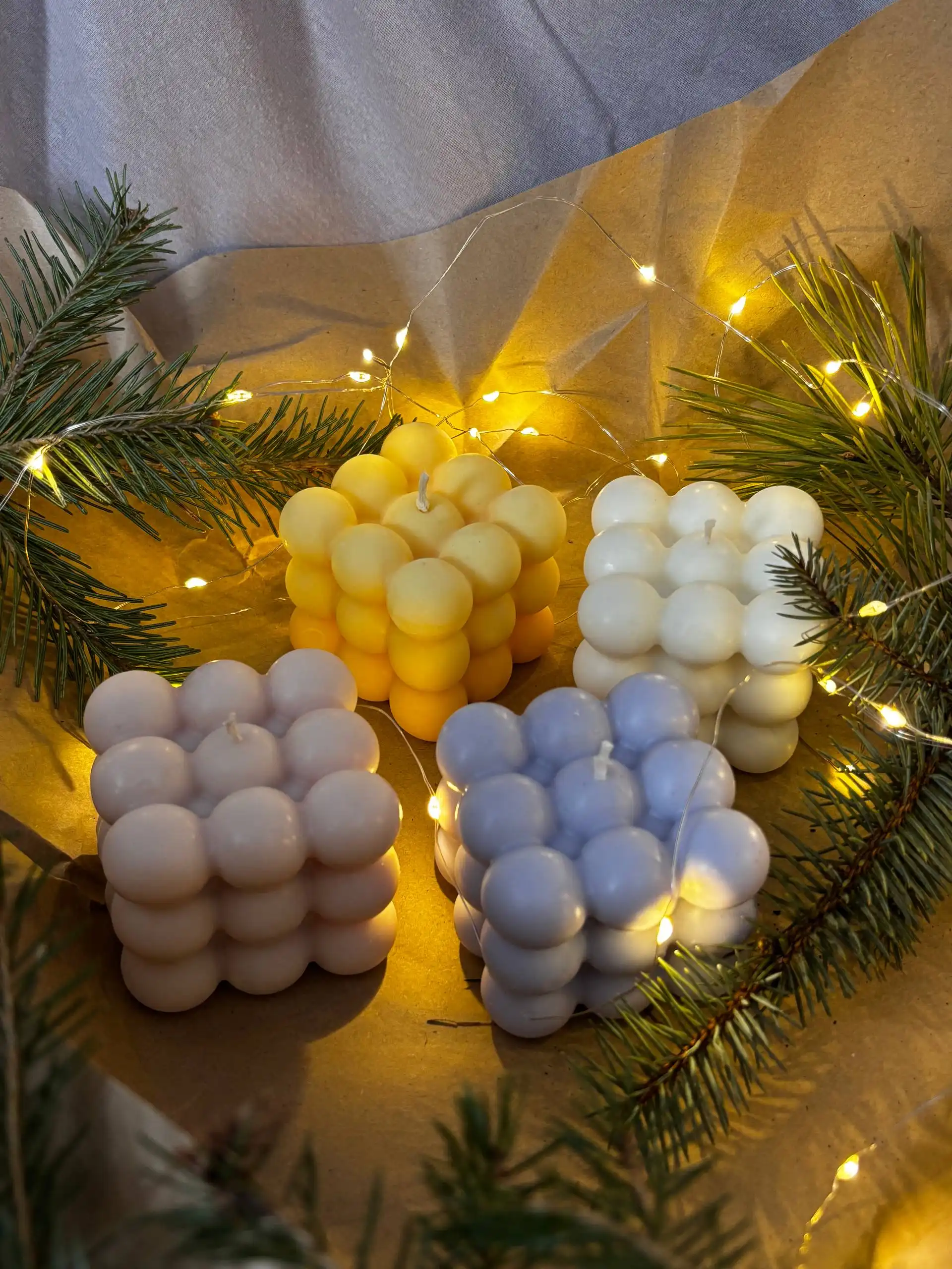 Бабл свечи для уютного интерьера