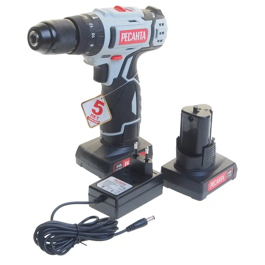 Шуруповерт Ресанта ДА-24-2ЛК-Б с аккумуляторами и зарядным устройством - Инструменты (Барахолка) в Екатеринбург