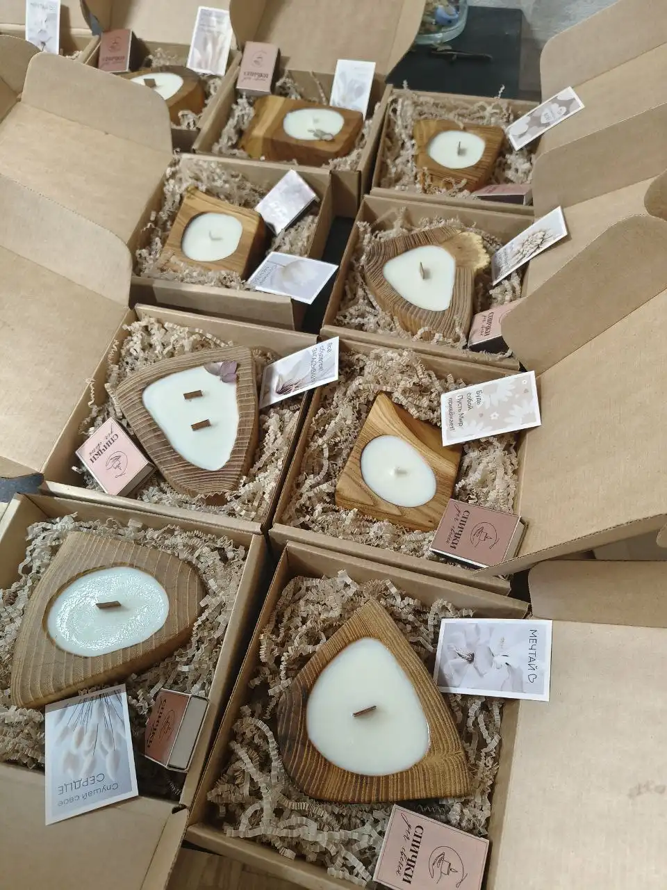 Аромасвечи из натурального соевого воска с деревянным фитилем - Барахолка в Екатеринбург