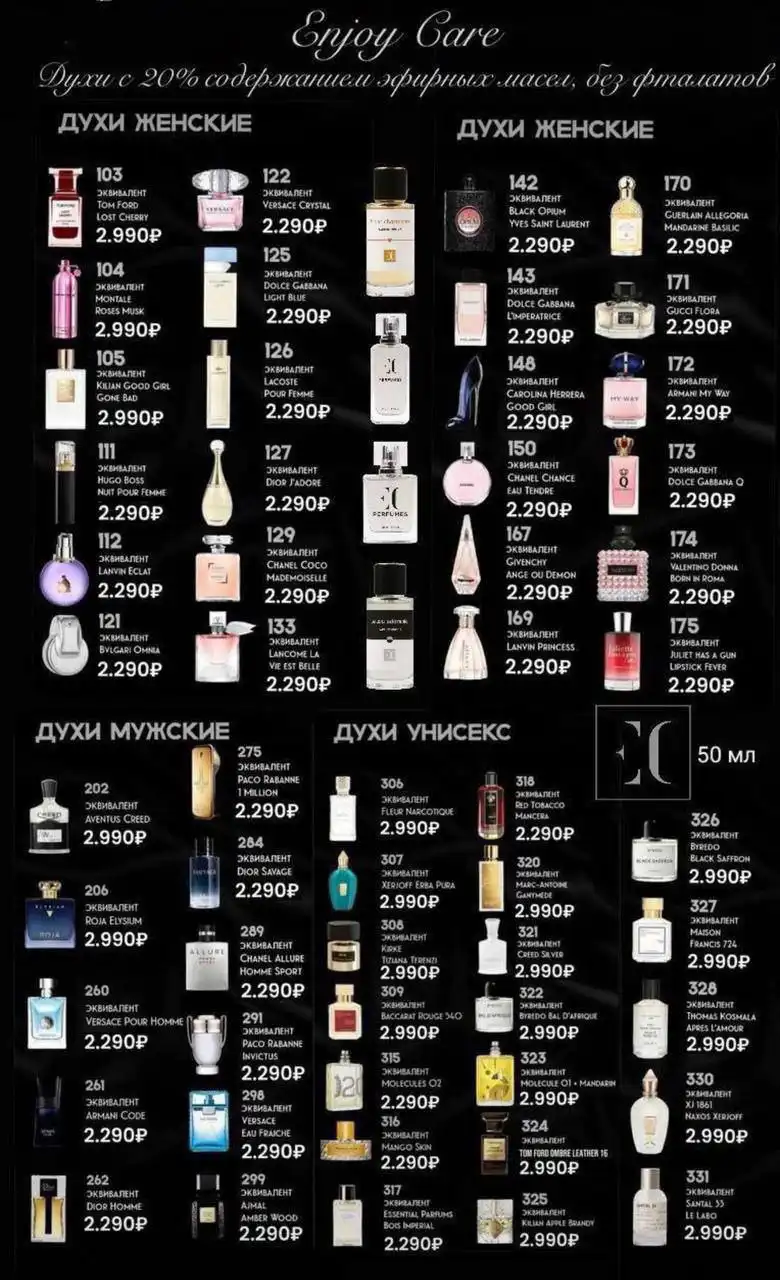 Шикарный номерной парфюм по мотивам известных брендов - Парфюмерия (Барахолка) в Екатеринбург