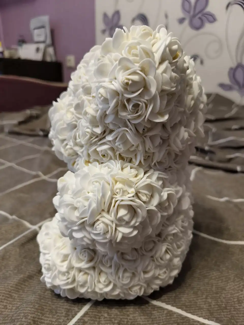 Мишка из роз из фоамирана 22см ручной работы - Рукоделие (Хобби и отдых) в Екатеринбург