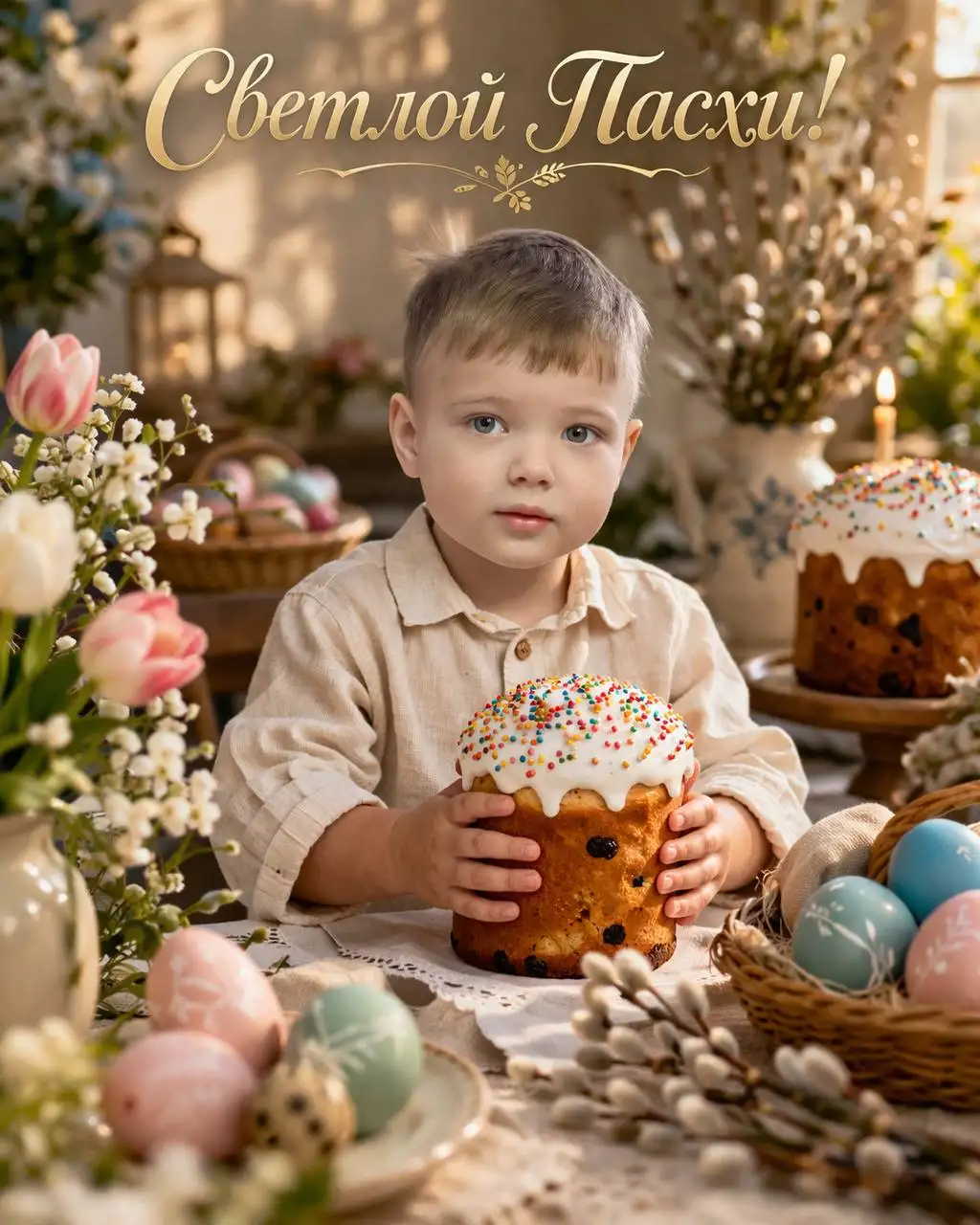 Пасхальная открытка с вашим ребёнком - Фотоуслуги (Услуги) в Екатеринбург