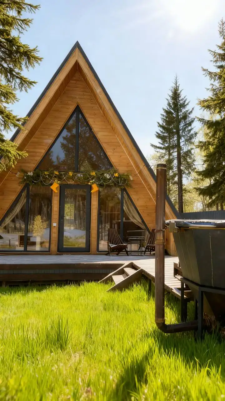 А-фрейм с чаном в сосновом лесу - Посуточная аренда (Недвижимость) в Екатеринбург