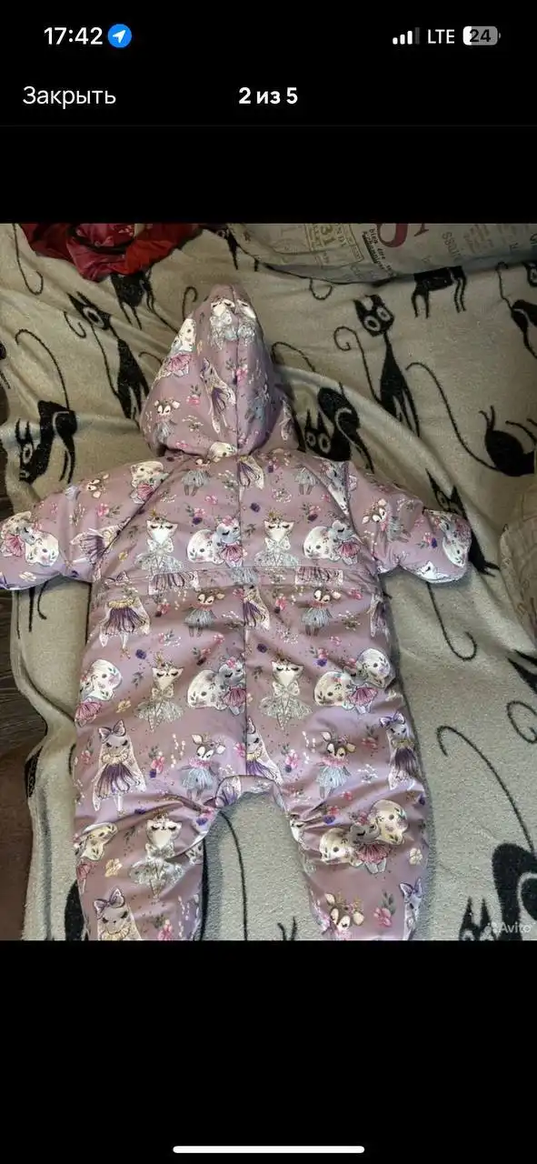 Зимний комбинезон для девочки размер 68