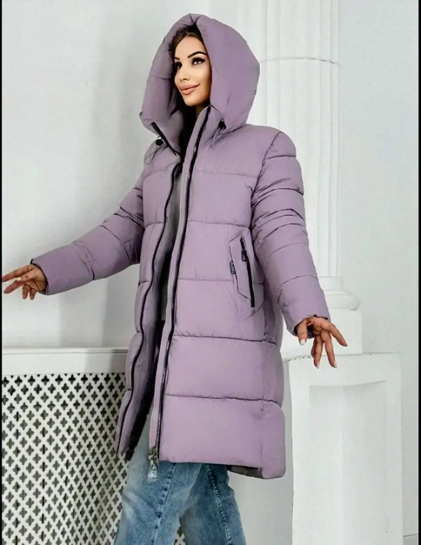 Зимняя куртка-пальто сиреневого цвета размер 50 - Верхняя одежда (Одежда) в Новокузнецк