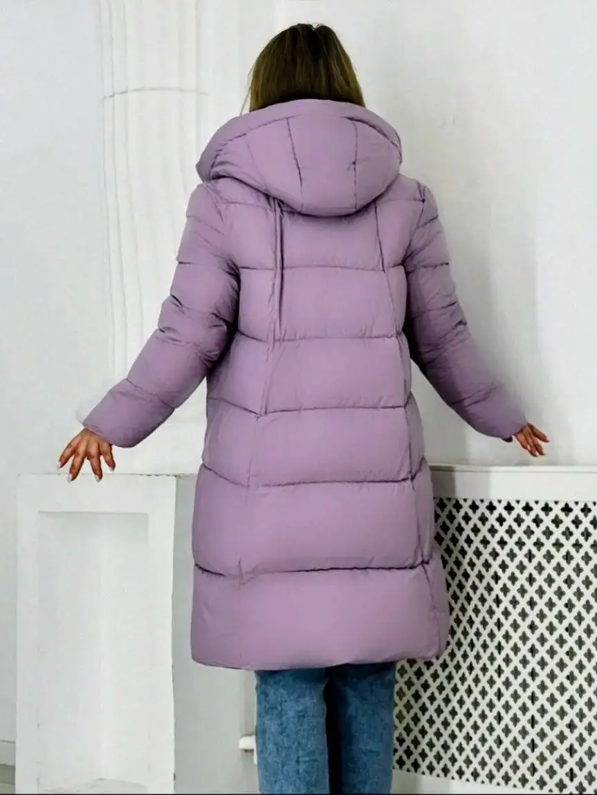 Зимняя куртка-пальто сиреневого цвета размер 50 - Верхняя одежда (Одежда) в Новокузнецк