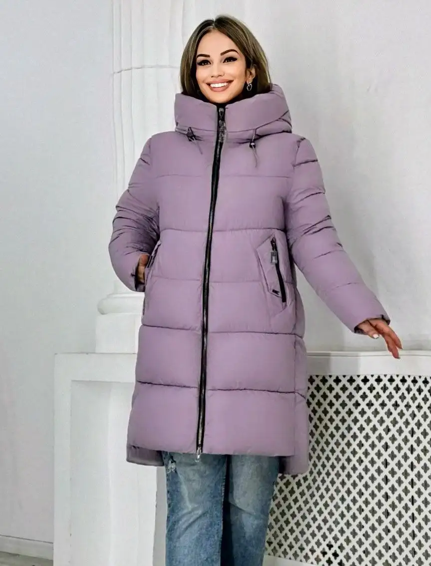 Зимняя куртка-пальто сиреневого цвета размер 50 - Верхняя одежда (Одежда) в Новокузнецк