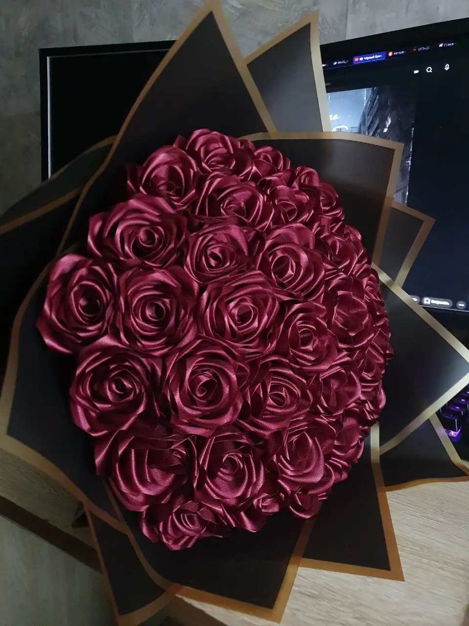 Букет из атласных лент 33шт - Хобби и отдых в Новокузнецк