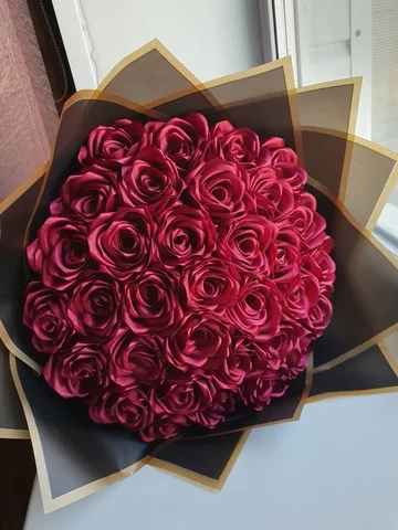 Букет из 33 роз из атласной ленты - Мангалы в Новокузнецк