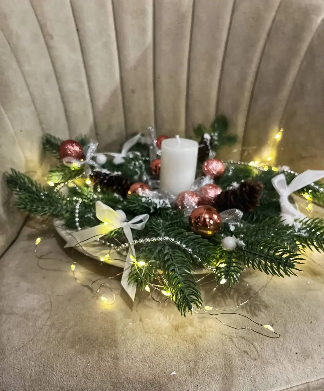 Новогодние композиции с гирляндой