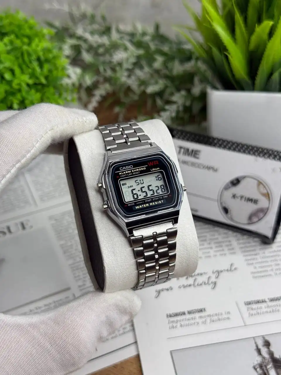 Casio Vintage часы электронные с металлическим ремешком - Часы (Барахолка) в Уфа