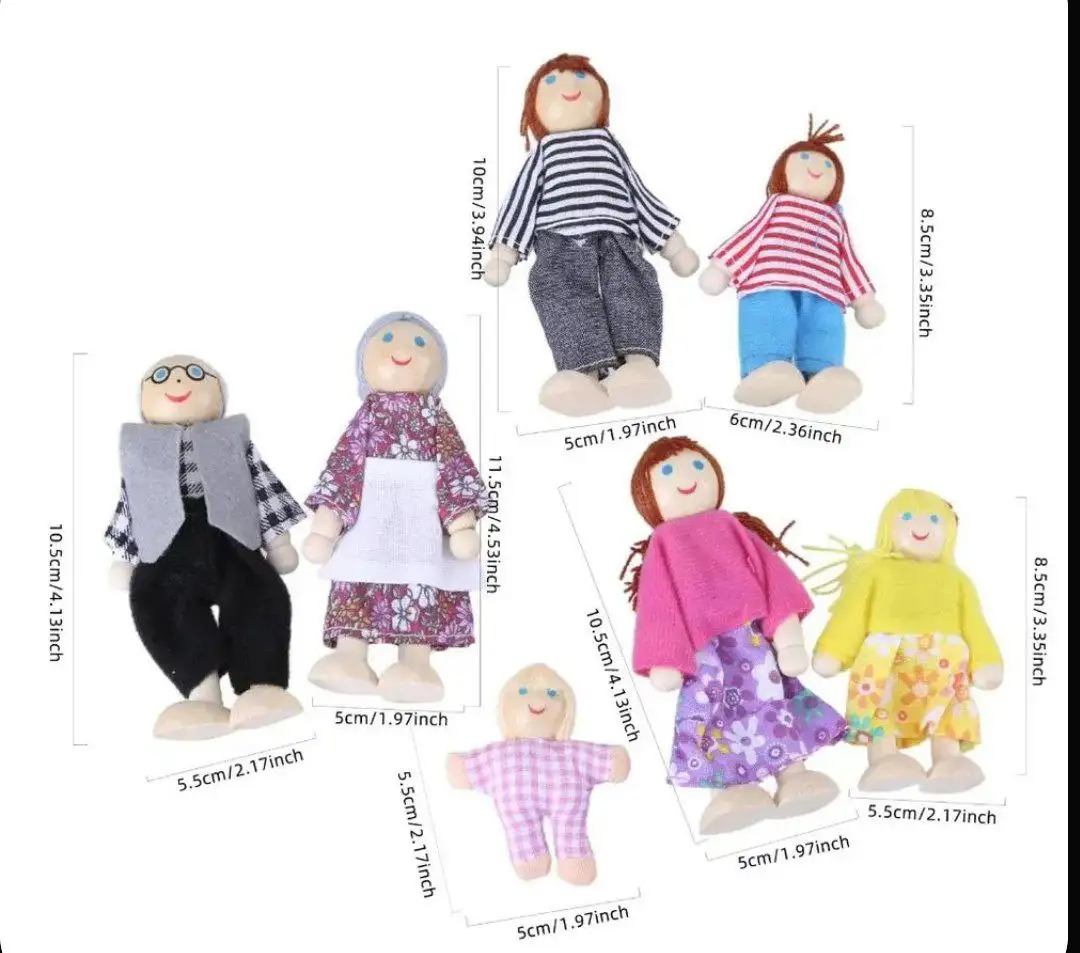 Набор деревянных кукол Семья (7 человечков) - Игрушки (Барахолка) в Уфа
