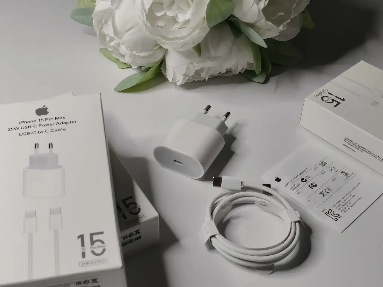 Комплект зарядки 25W (Блок + плетеный кабель) - Аксессуары для электроники (Электроника) в Вологда