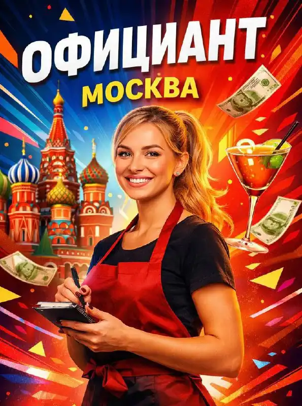 Вакансия официанта в ресторане в центре Москвы