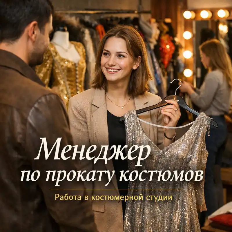 Менеджер по прокату костюмов в дизайнерской костюмерной студии - Менеджер (Работа) в Москва