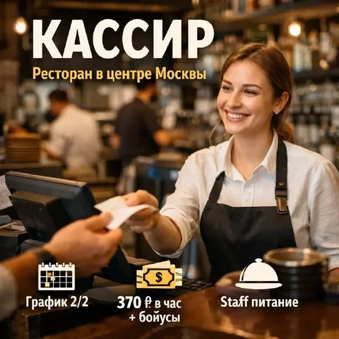 Вакансия кассира в ресторане Москвы - Склад в Москва