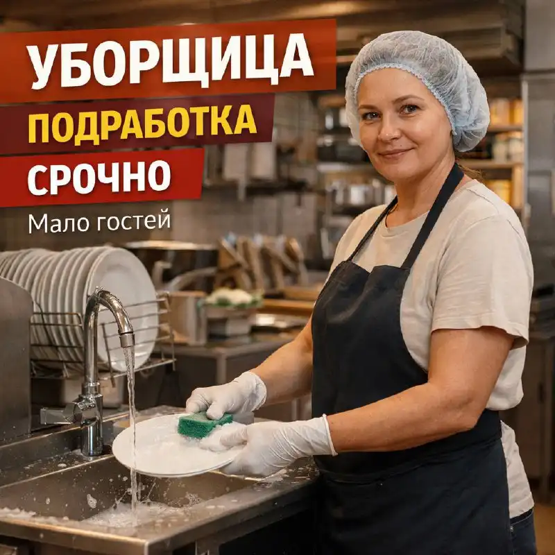 Уборщица-посудомойка в столовой - Клининг (Работа) в Москва