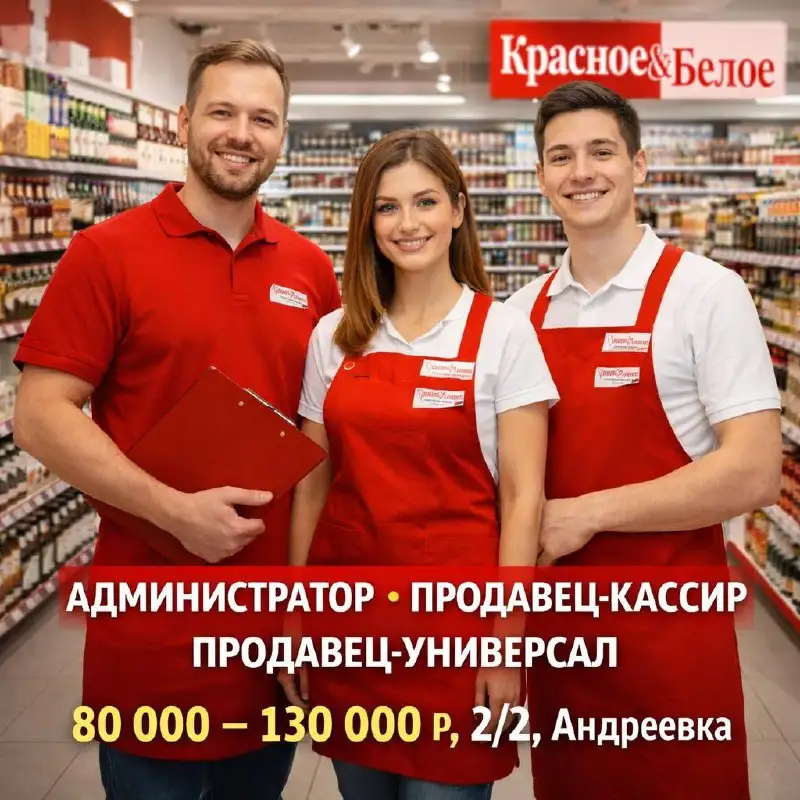 Вакансии: Администратор, Продавец-кассир, Продавец-универсал - Розничная торговля (Работа) в Андреевка