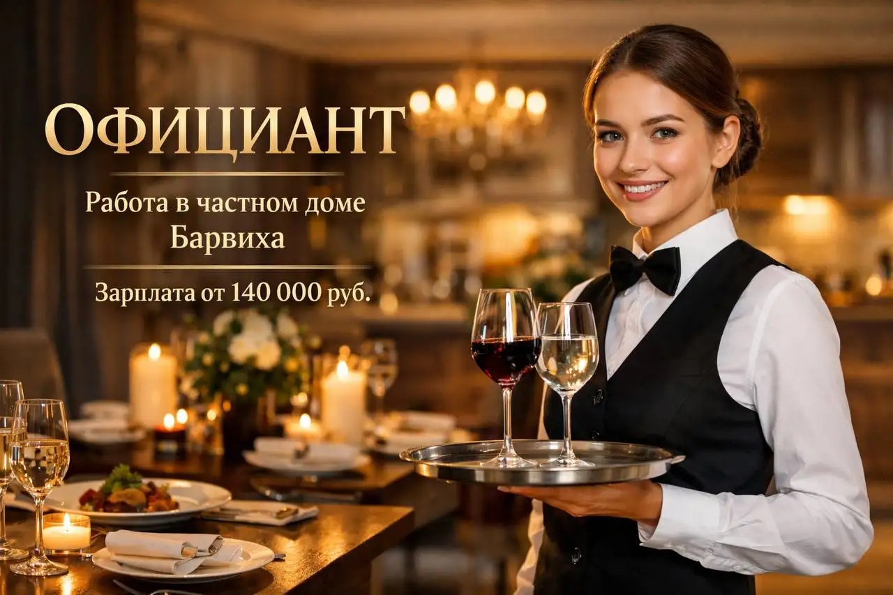 Вакансия официанта в частном доме в Барвихе - Официант (Работа) в Барвиха