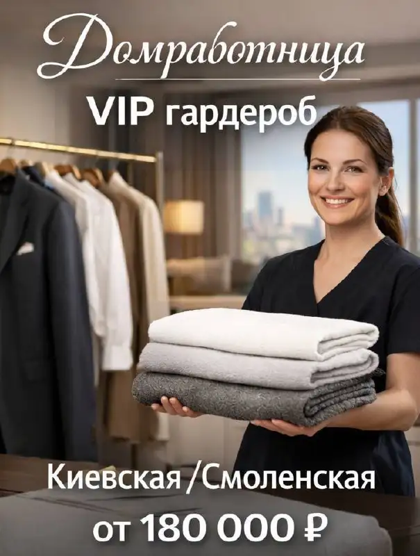 Домработница с вип гардеробом - Домашний персонал (Работа) в Москва