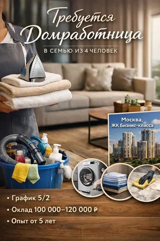 Вакансия домработницы для семьи из 4 человек - Грузоперевозки и вывоз в Москва