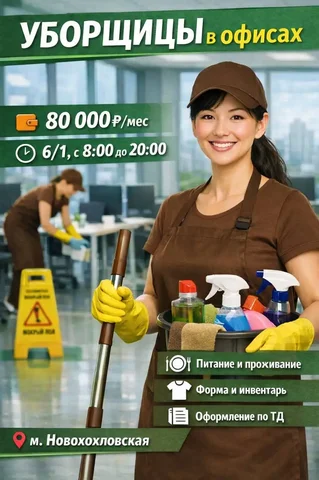 Уборщица в офисные здания - Управляющий в Москва