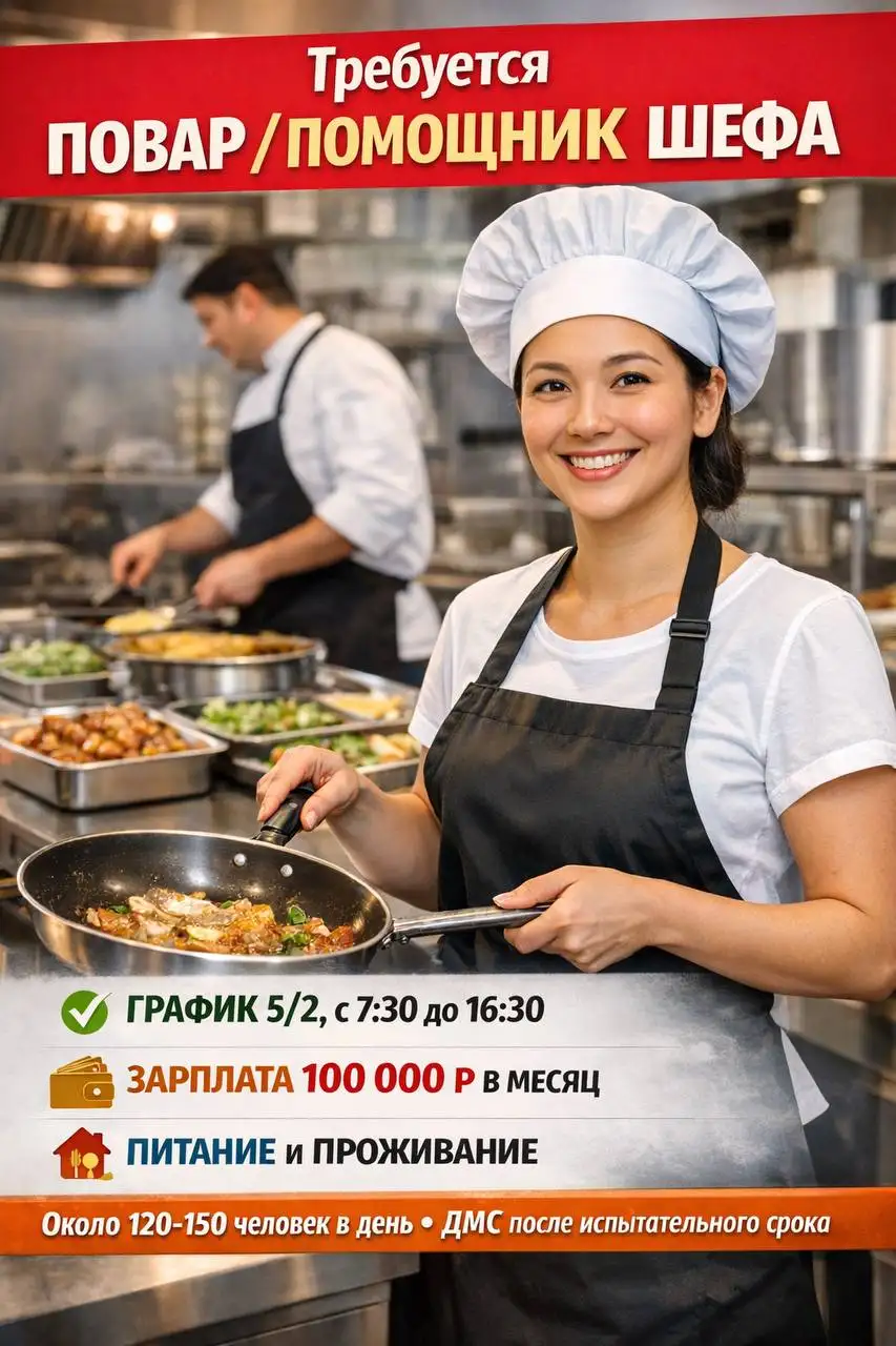 Вакансия повара-универсала/помощницы повара в столовой-кафе - Вакансии в общепите (Работа) в Москва