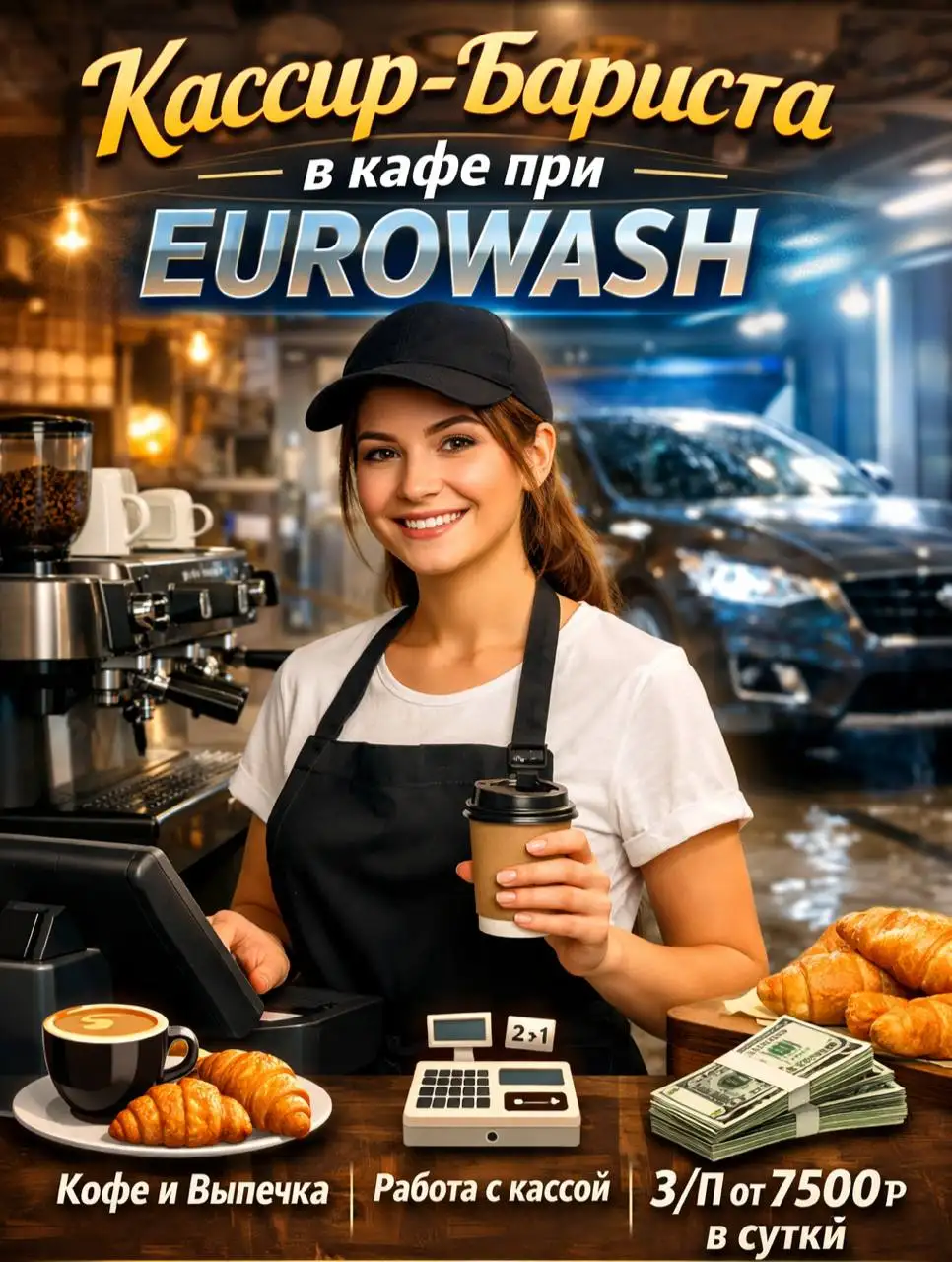 Вакансия кассира-бариста в кафе - Вакансии в сфере общественного питания (Работа) в Москва