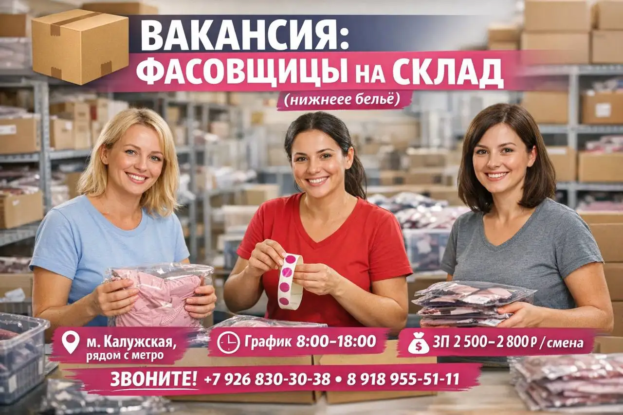 Вакансия фасовщицы на складе - Вакансия (Работа) в Москва