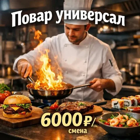 Вакансия повара-универсала в гастробаре - Уборка, посудомойка в Москва