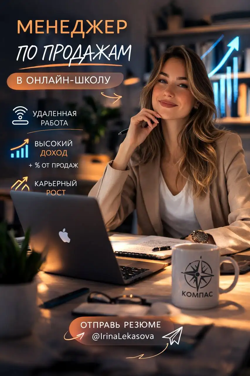 Менеджер по продажам в онлайн-школе управления персоналом - Продажи (Работа) в Москва