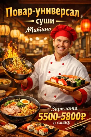 Вакансия повара-универсала в бистро 'Мишель вермишель' - Доставка/Курьер в Москва