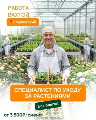 Специалист по уходу за растениями (вахта) - Работа в Жуковский