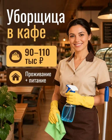 Уборщица в кафе - Уборка в Ермолино