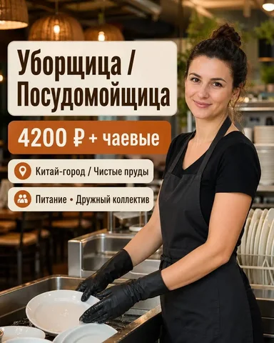 Уборщица-посудомойщица в ресторан - Гостинично-ресторанный бизнес в Москва