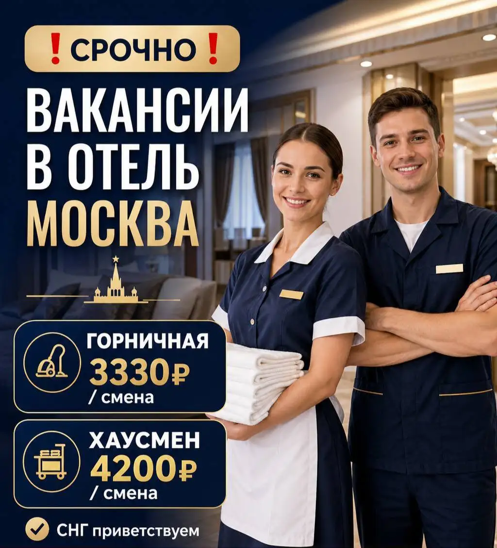 Горничная и Хаусмен в отель - Гостинично-ресторанный бизнес (Работа) в Москва