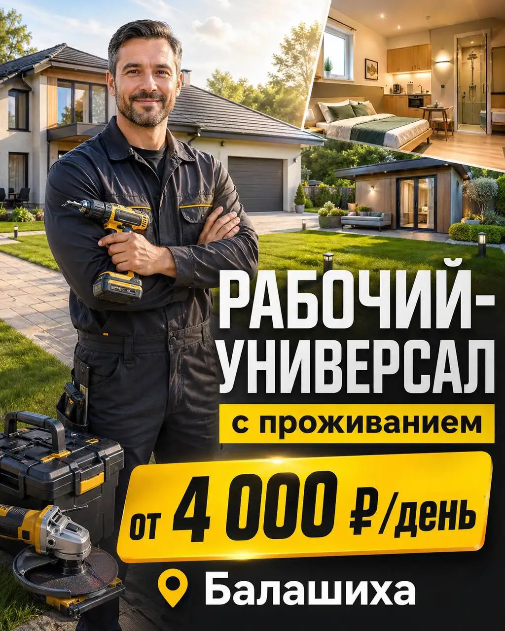 Рабочий-универсал с бесплатным проживанием - Работа в Балашиха