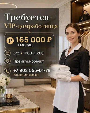 Требуется домработница - Повар, Кассир в Москва