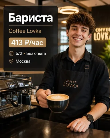 Вакансия бариста в Coffee Lovka - Бариста в Москва