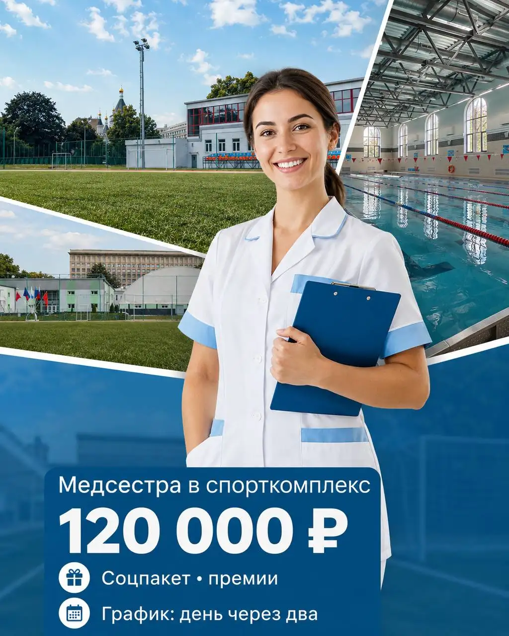 Вакансия медсестры в спорткомплексе - Медицина (Работа) в Москва