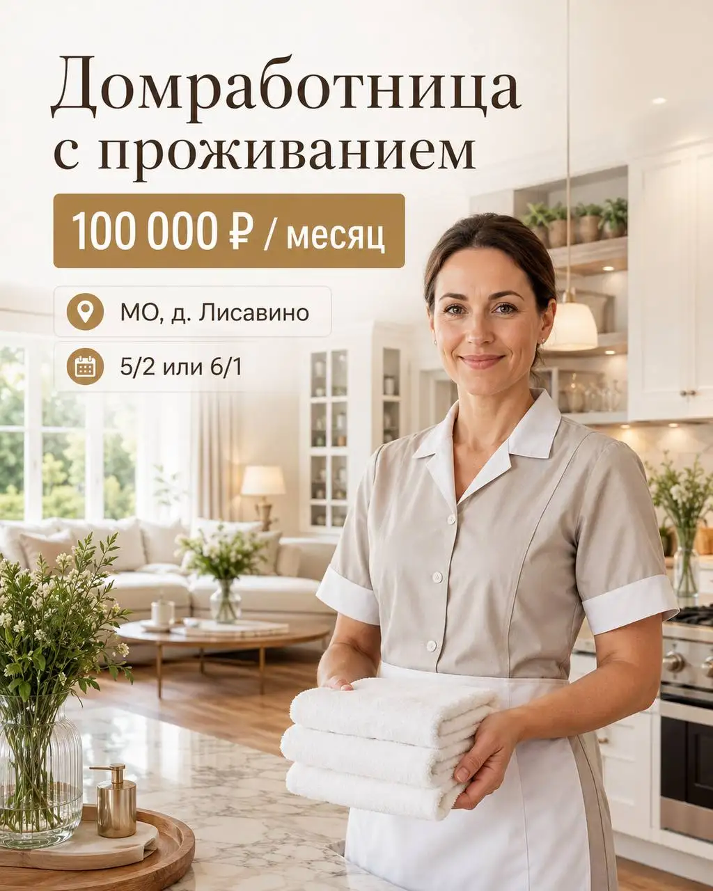 Домработница (прямой работодатель) - Уборка (Работа) в Неизвестно