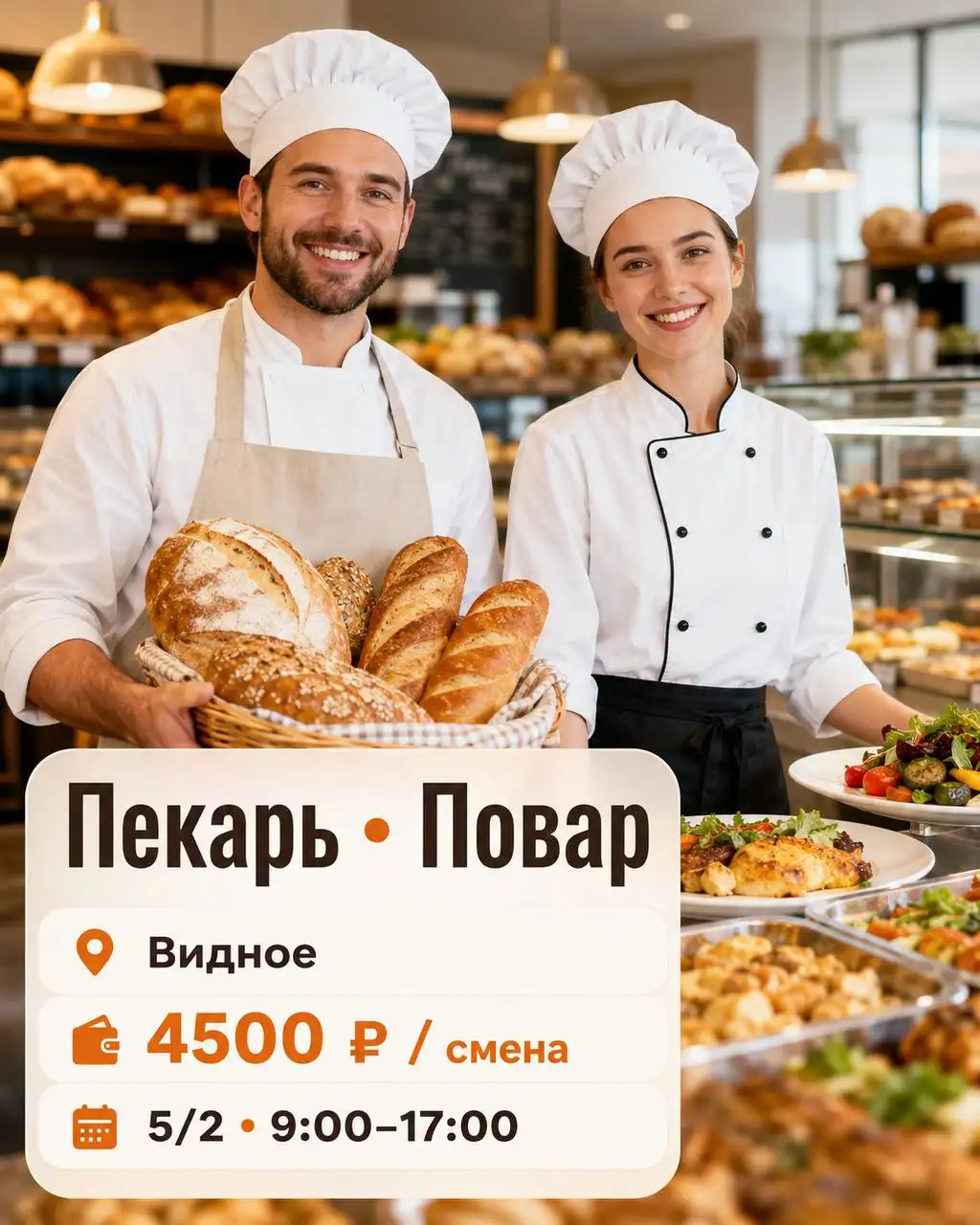 Вакансия Пекаря и Повара - Рестораны/Кафе (Работа) в Видное