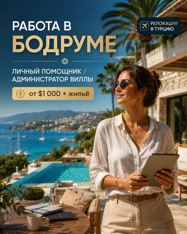 Личный помощник руководителя с проживанием / Администратор виллы - частное объявление в Бодрум