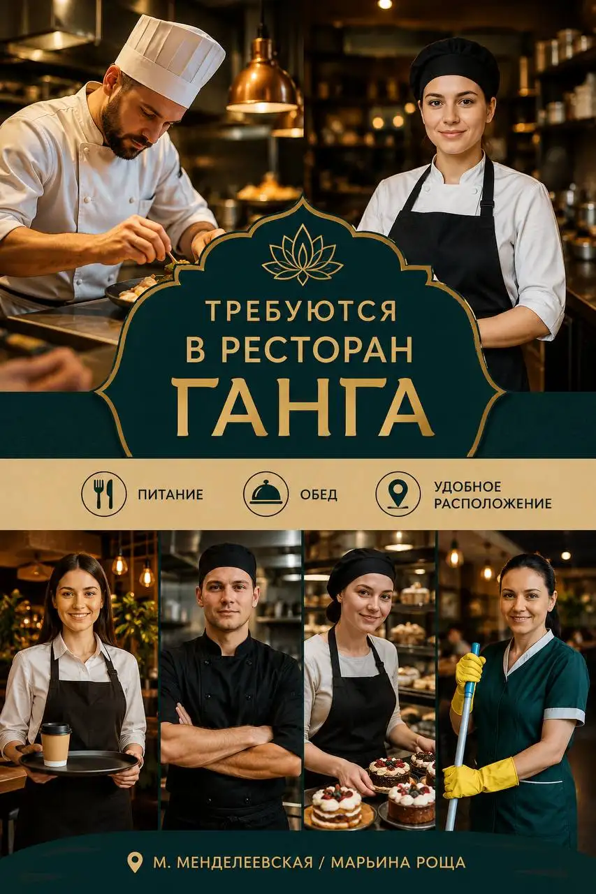 Вакансии в ресторан Ганга - Вакансии (Работа) в Москва