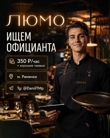 Официант - Должность в ресторане в Москва