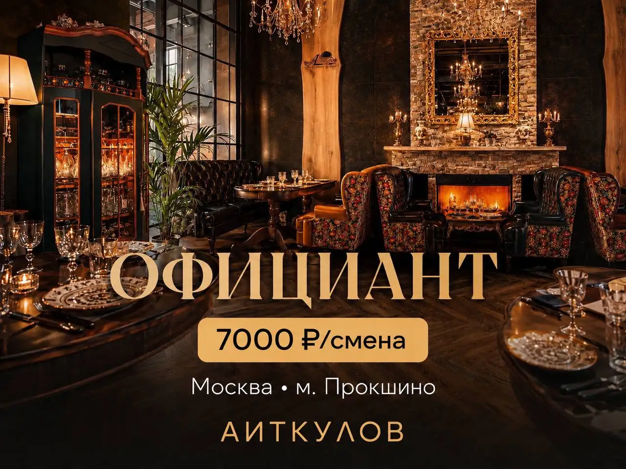 Офицант - Рестораны/Кафе (Работа) в Москва